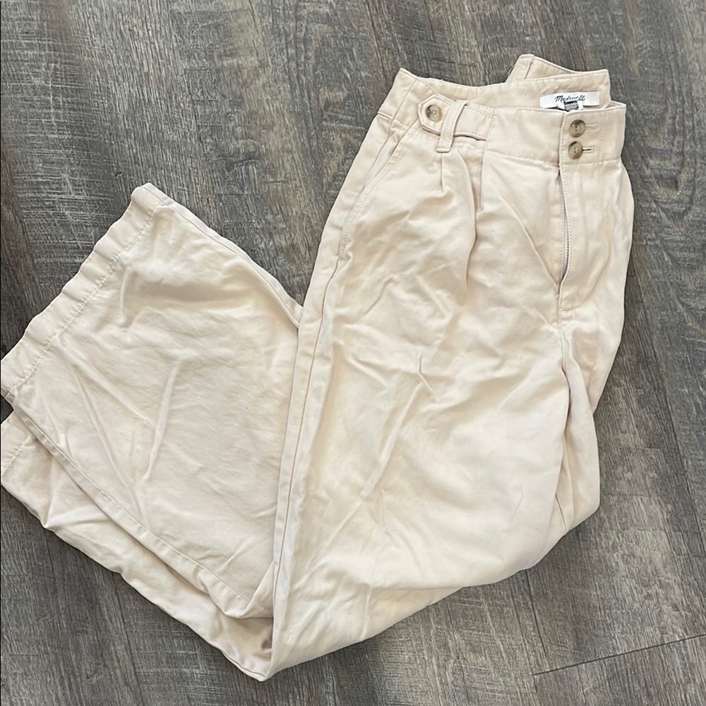 Madewell Cream Wide-Leg Pants